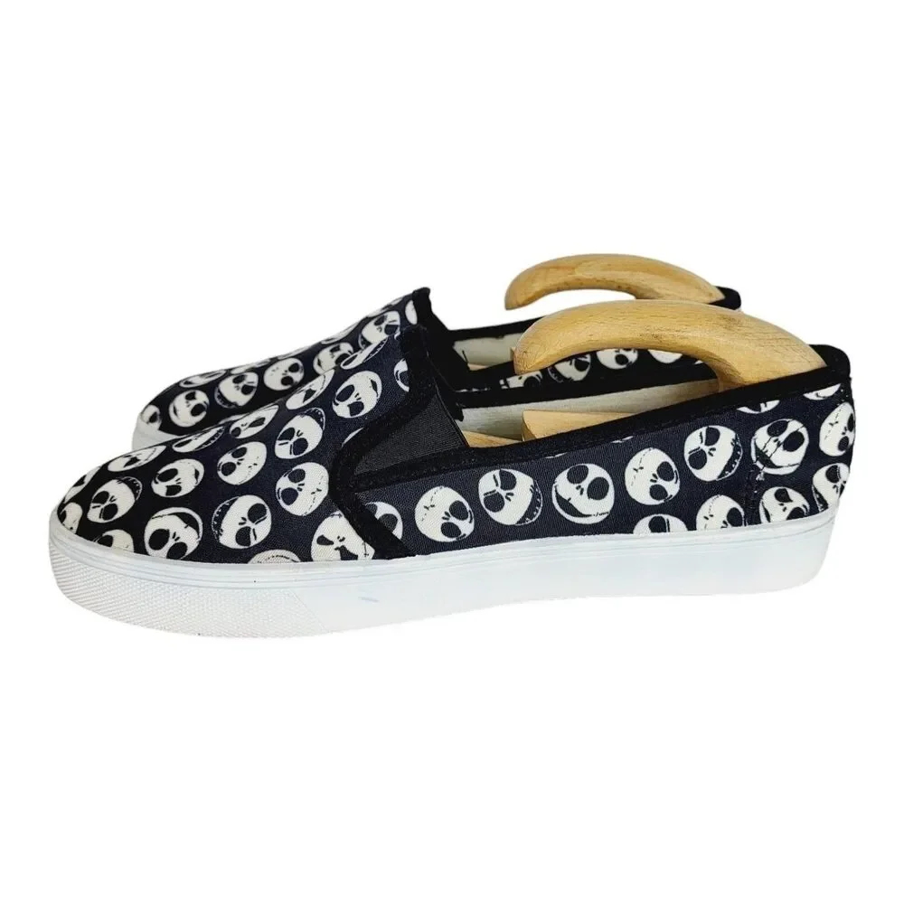 Tim Burton Nightmare Before Christmas Disney Jack Skellington Slip On Shoes